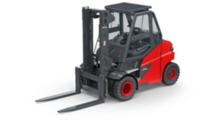 Un carrello elevatore elettrico della serie E60 - E80 a marchio Linde