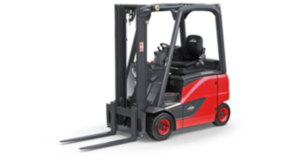 Vista del carrello elevatore elettrico a quattro ruote E16 - E20 EVO a marchio Linde